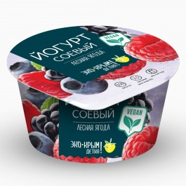 Эко Крым, Детка! Йогурт соевый "Лесная Ягода" 200г стакан фото 1 — 65fit