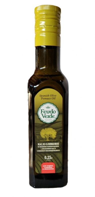 Масло Оливковое раф. из выжим с доб. нераф. 250мл (Feudo verde Pomace) пэт &mdash; 65fit