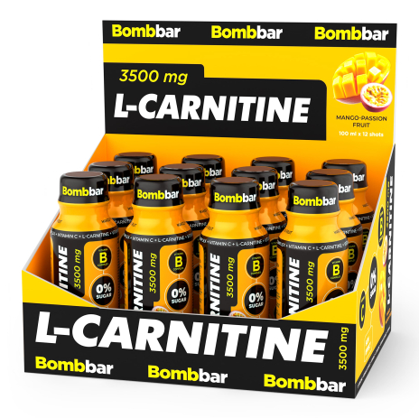 BOMBBAR Напиток б/а L-CARNITINE 3500 манго-маракуя 100мл фото 1 — 65fit