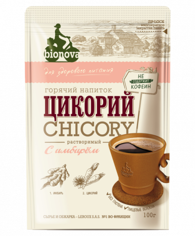 Цикорий растворимый с имбирем 100гр, Bionova — 65fit
