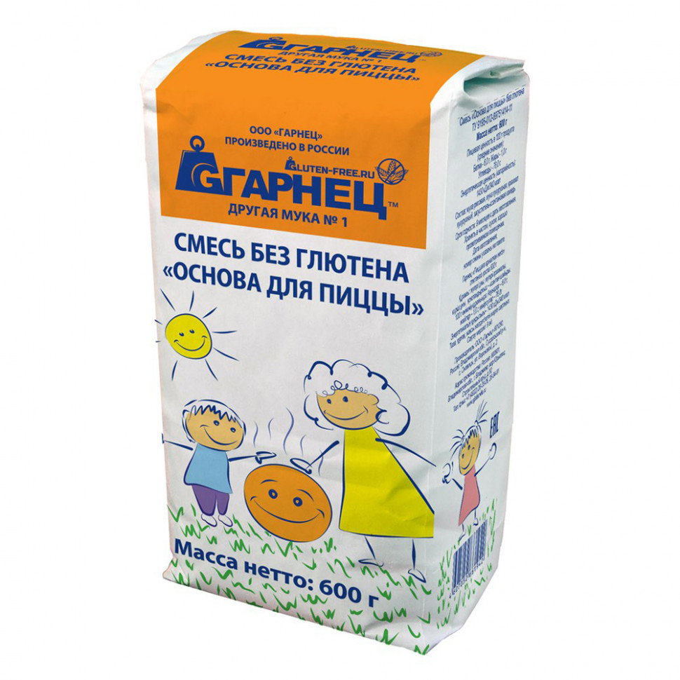 GARNEC Смесь без глютена «Основа для пиццы» 600г фото 1 — 65fit