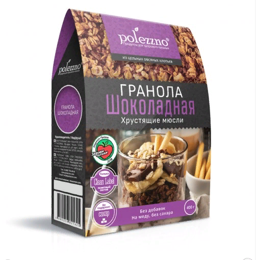 POLEZZNO Гранола шоколадная 400г фото 1 — 65fit
