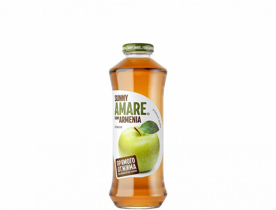 SUNNY AMARE Яблочный сок прямого отжима стекло 0,75л фото 1 — 65fit