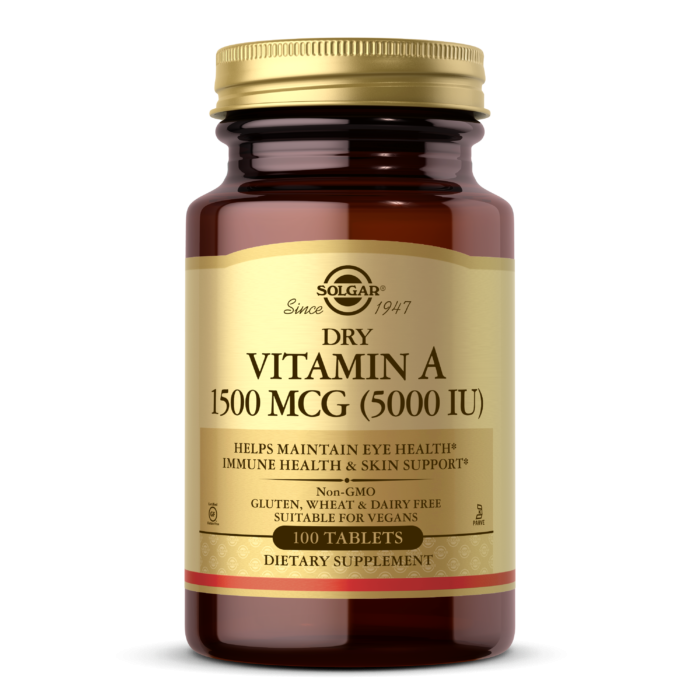 SOLGAR Dry Vitamin A 1500 mcg (5000 IU) 100 Tablets фото 1 — 65fit