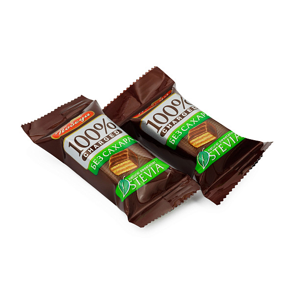 ПОБЕДА Конфеты вафельные Чаржед в горьком шоколаде без добавления сахара 150г фото 1 — 65fit