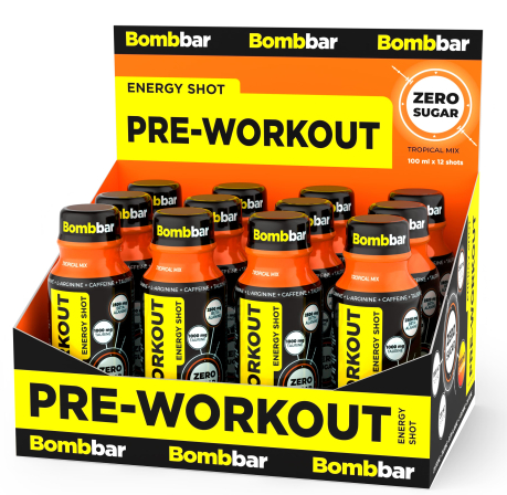 BOMBBAR Напиток PRE-WORKOUT Тропический микс 100мл/12 фото 1 — 65fit