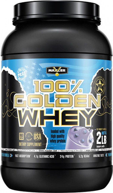 100% Golden Whey Blueberry Muffin 907g, Maxler — 65fit
