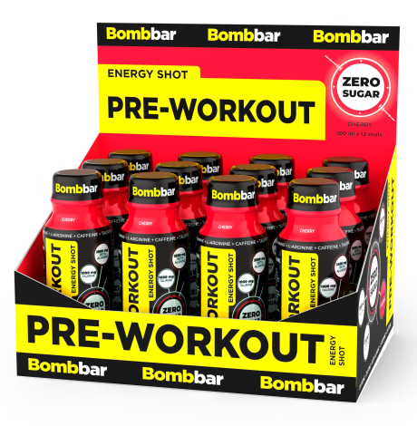 BOMBBAR Напиток PRE-WORKOUT Вишня 100мл/12 фото 1 — 65fit