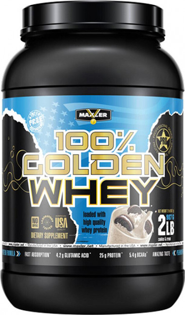 100% Golden Whey Cookies&amp;Cream 907g, Maxler — 65fit