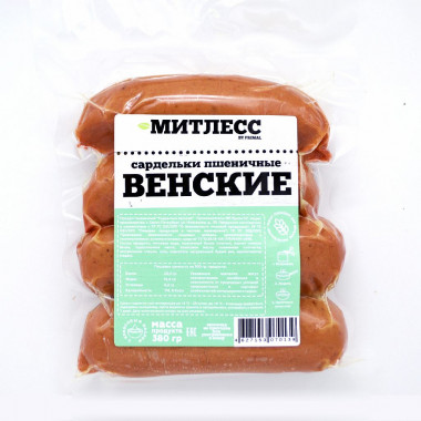 МИТЛЕСС Сардельки пшеничные &quot;Венские&quot; 350г — 65fit