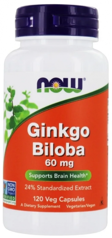 NOW Ginkgo Biloba 60 mg 120 Veg Capsules — 65fit