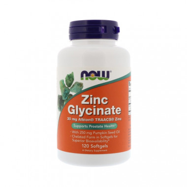 #NOW Zinc Glycinate 30mg 120 Caps — 65fit