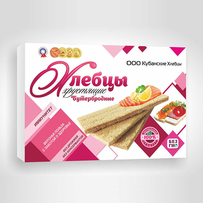 КУБАНСКИЕ ХЛЕБЦЫ Хлебцы хрустящие "Бутербродные" 100г/24 фото 1 — 65fit