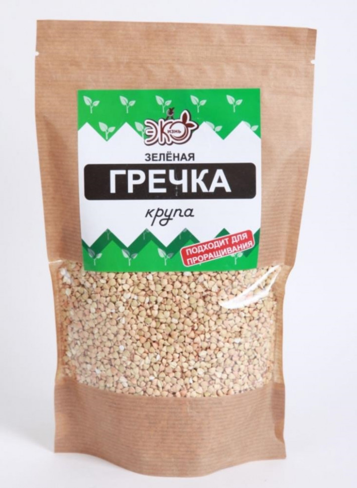 ЭКО-ЖИЗНЬ Крупа Зеленая гречка (для проращивания) 400г фото 1 — 65fit