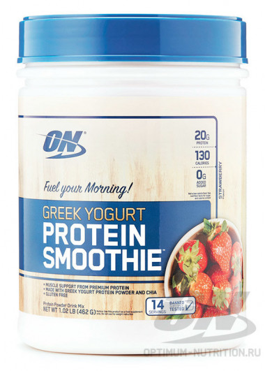 ON-Greek Yogurt Protein Smoothie 1.02lb Strawberry — 65fit
