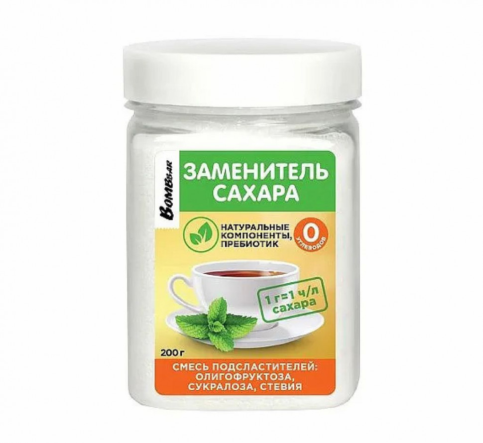 BOMBBAR Смесь подсластителей на основе олигофруктозы 200г фото 1 — 65fit