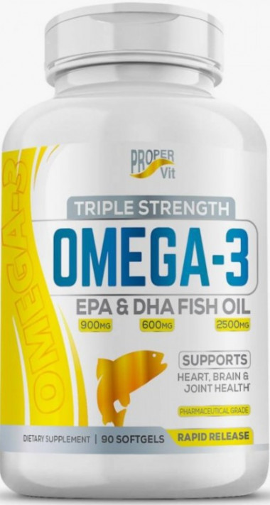 #PROPER VIT Wild Caught Omega3 Fish oil 1000mg  Lemon Flavor EPA180mg DHA 120mg 200 softgel — 65fit