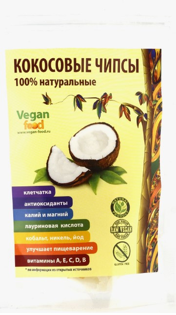 VEGAN FOOD Кокосовые чипсы 50г фото 1 — 65fit