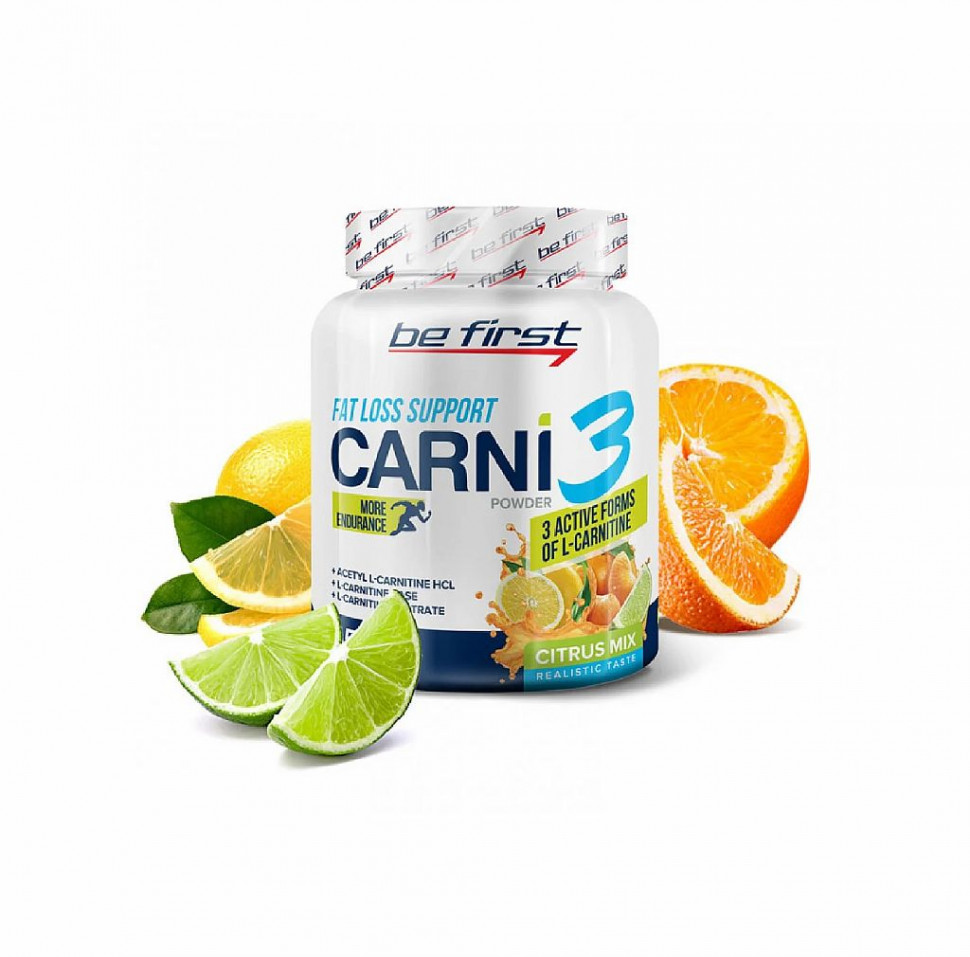 BE FIRST Карнитин Carni-3 Powder "Цитрусовый микс" 150г фото 1 — 65fit