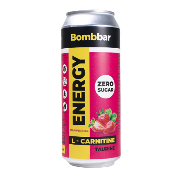BOMBBAR Напиток б/а L-CARNITINE Гранат ж/б 0,5л фото 1 — 65fit