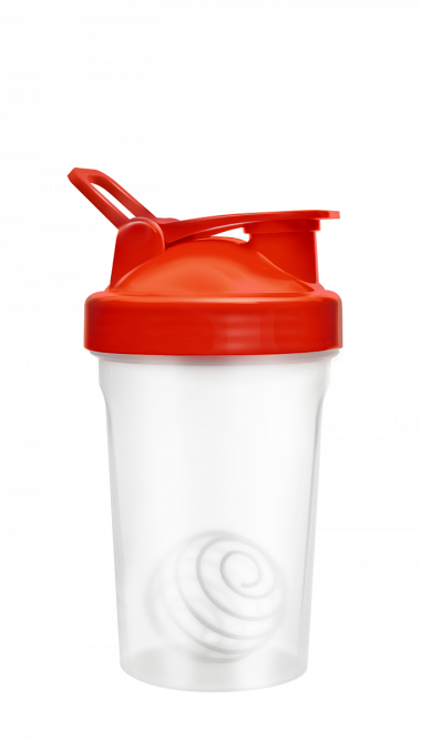 Шейкер 400мл прозрачно-красный с шариком б/логотипа BE FIRST — 65fit