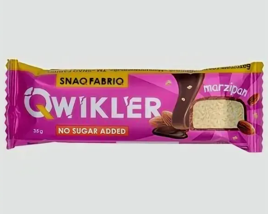 SNAQ FABRIQ Qwikler Батончик глазированный "Марципановый" 35г фото 1 — 65fit
