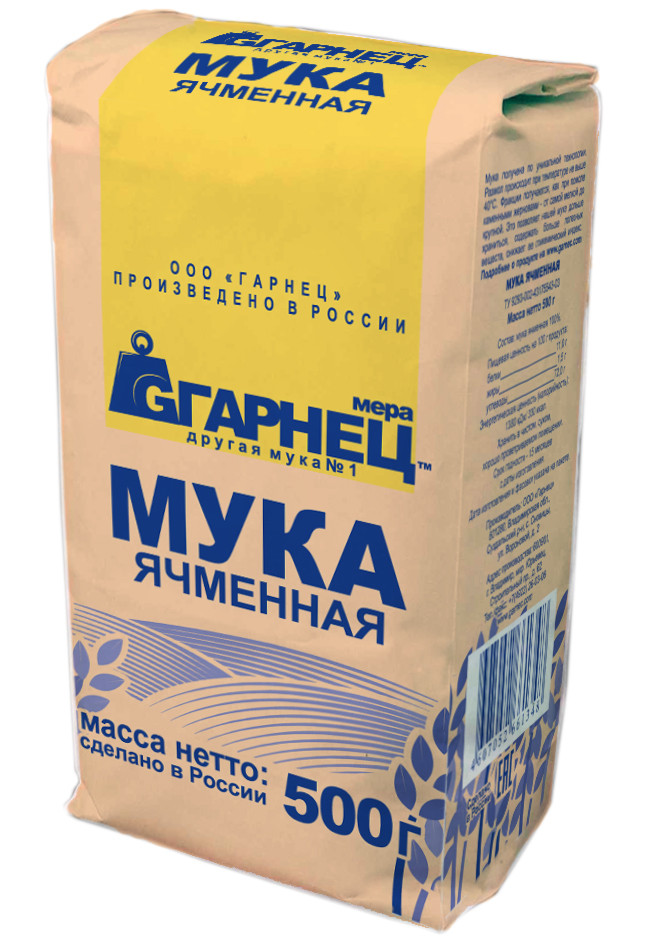 ГАРНЕЦ Мука Ячменная 500г фото 1 — 65fit