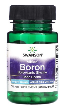 #SWANSON Albion Boron Bororganic Glycine 6 mg, 60 caps — 65fit