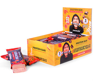 Батончик протеиновый Клубника 60гр, #БЕШЕНАЯСУШКА — 65fit