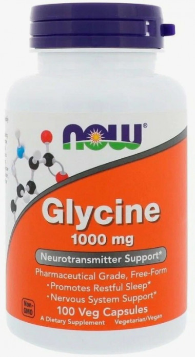 NOW Glycine 1000 mg 100 caps — 65fit