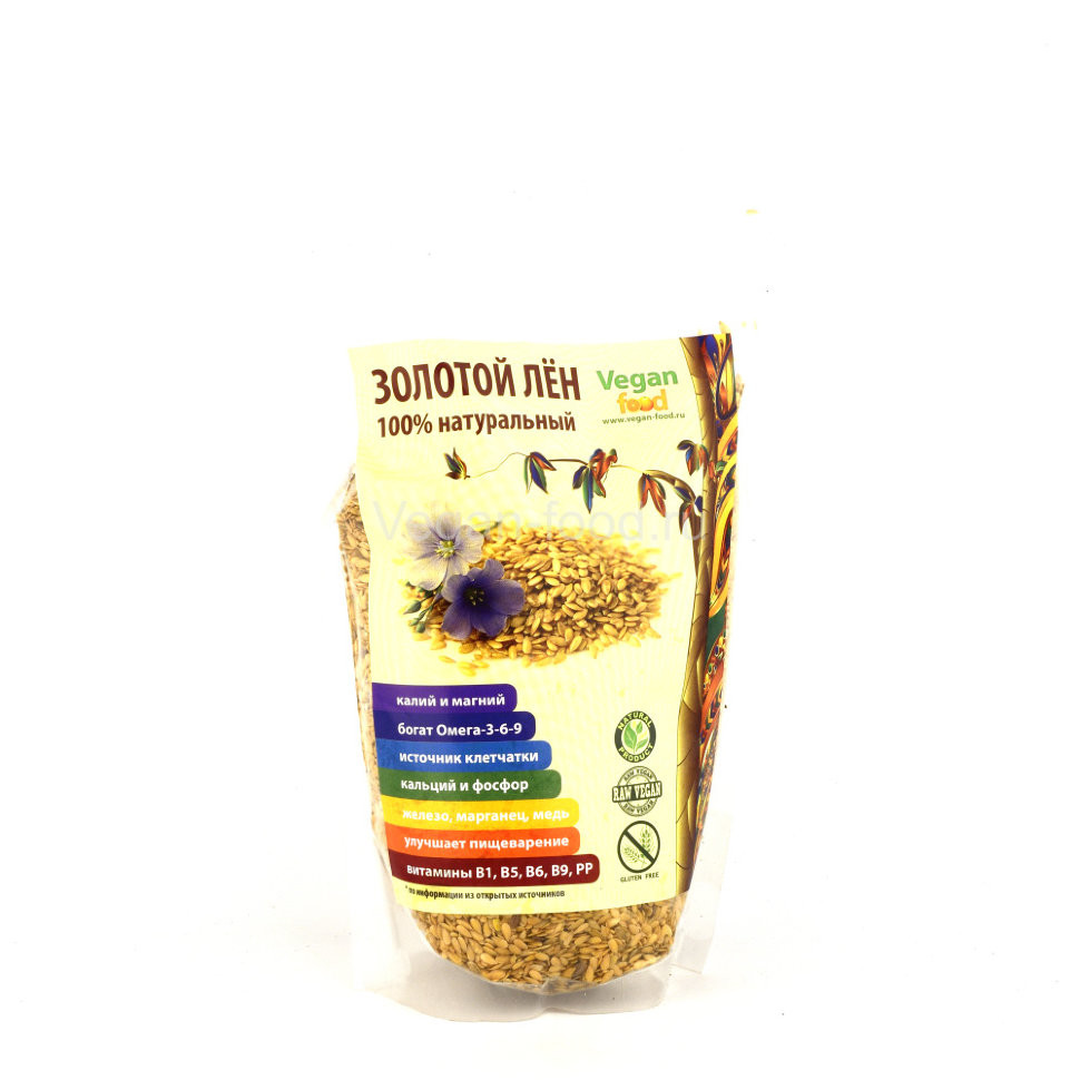 VEGAN FOOD Золотой лен (семена) 250г фото 1 — 65fit