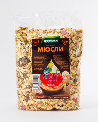 Мюсли запеченные Вишня 500гр, Фруктовница — 65fit