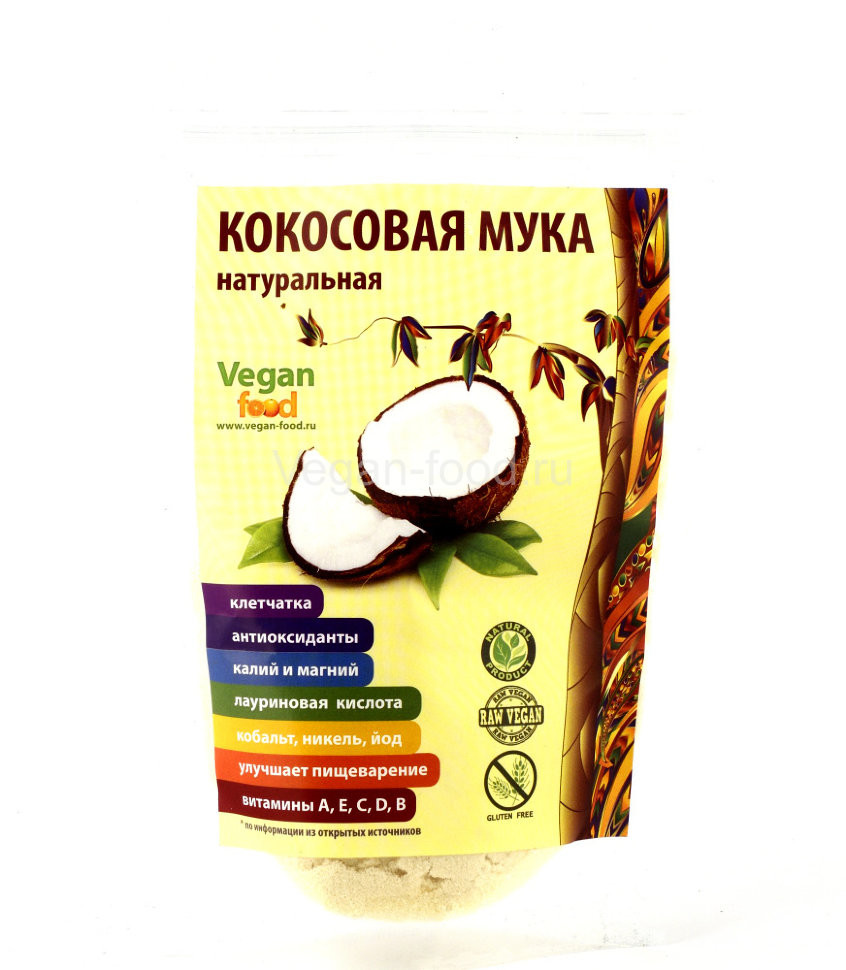 VEGAN FOOD Мука кокосовая натуральная 250г фото 1 — 65fit