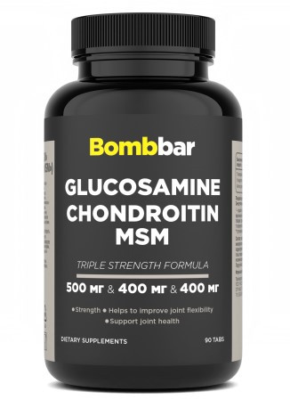 BOMBBAR &quot;Глюкозамин и хондроитин с МСМ &quot; 90 таблеток — 65fit
