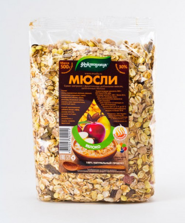Мюсли запеченные Яблоко 500гр, Фруктовница — 65fit