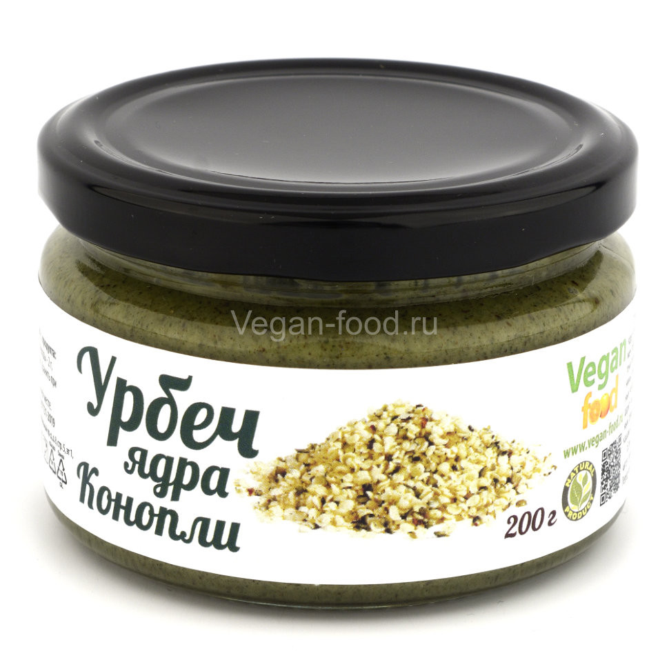 VEGAN FOOD Урбеч из очищенных ядер конопли 200г фото 1 — 65fit