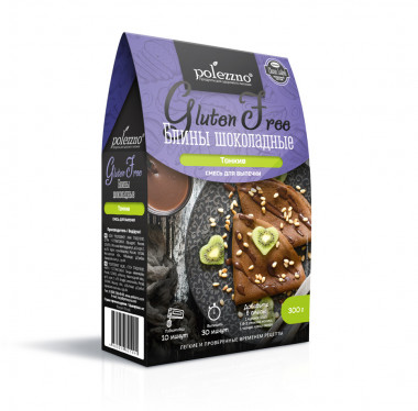 POLEZZNO Смесь для выпечки &quot;Блины шоколадные&quot; без глютена 300г — 65fit