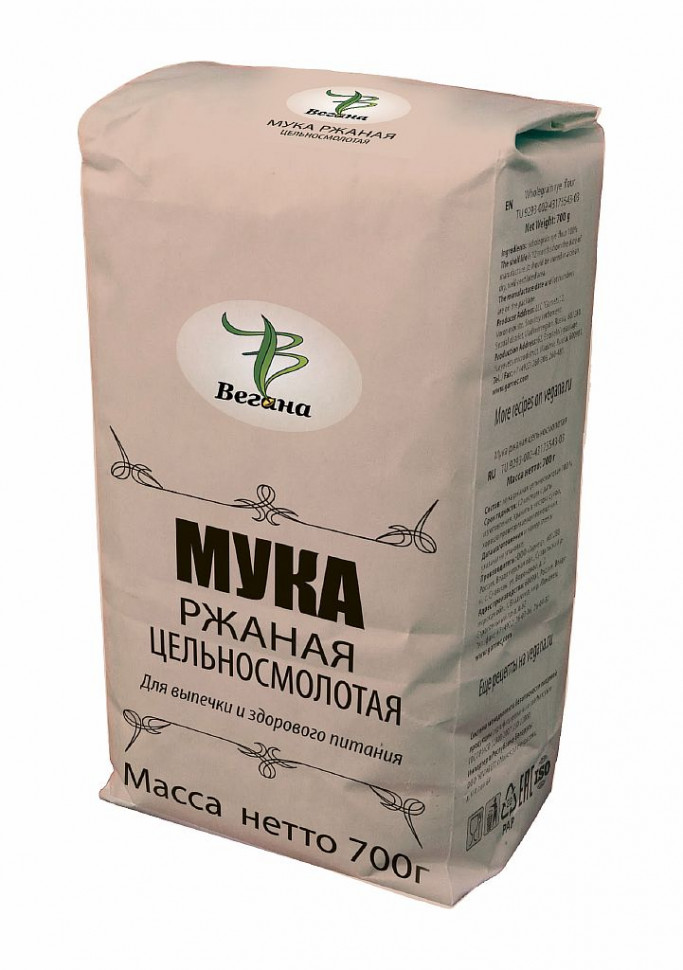 ВЕГАНА Мука Ржаная цельносмолотая 700г фото 1 — 65fit