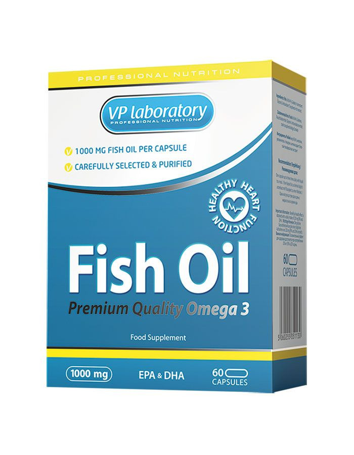 VPLAB FISH OIL 1000мг Рыбий жир 60 капсул фото 1 — 65fit