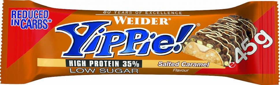 WEIDER Yippie! Протеиновый батончик "Соленая карамель" 45г фото 1 — 65fit