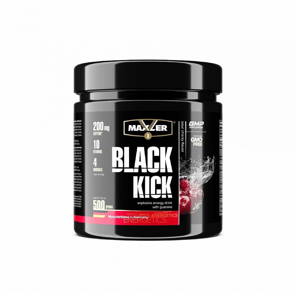 #MAXLER Энергетик Black Kick Вишня банка 500г фото 1 — 65fit