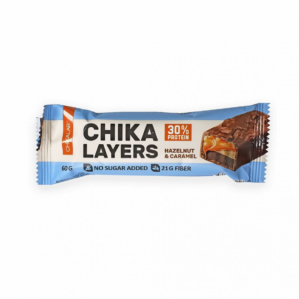 АКЦИЯ**CHIKA LAYERS Батончик глаз. "Лесной орех с карамелью" 60г/20 фото 1 — 65fit