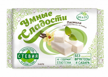 УМНЫЕ СЛАДОСТИ Пастила со стевией с ароматом ванили 160г — 65fit