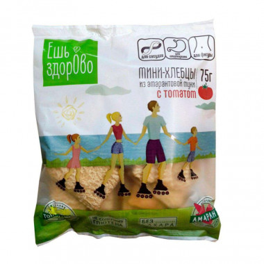ЕШЬ ЗДОРОВО Мини-хлебцы амарантовые с томатом 75г — 65fit