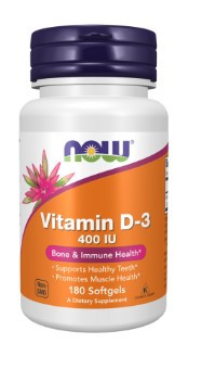 NOW Vitamin D-3 400 ME 180 caps фото 1 — 65fit