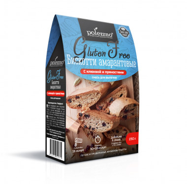 POLEZZNO Смесь для выпечки &quot;Бискотти амарантовые с клюквой&quot; 230г — 65fit