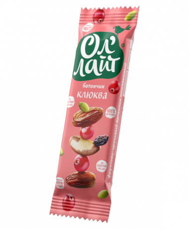 Ол'Лайт® Батончик фруктово-ореховый Клюква 30г — 65fit