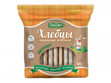 ДИАДАР Хлебцы хрустящие Пшенично-ржаные 100г — 65fit