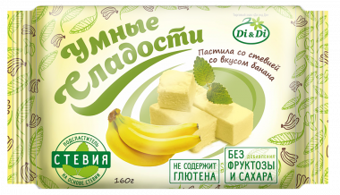 УМНЫЕ СЛАДОСТИ Пастила со стевией банан 160г — 65fit