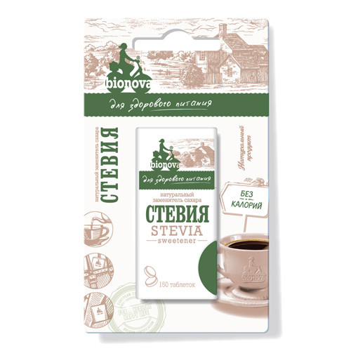 BIONOVA STEVIA Заменитель сахара стевия - 150 таблеток фото 1 — 65fit